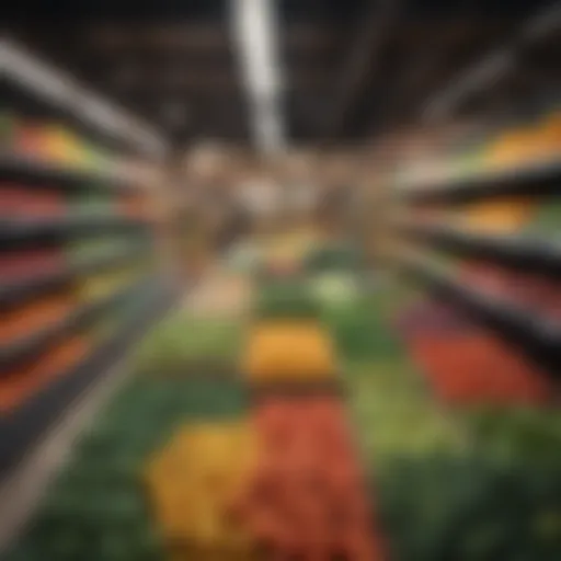 Fresh produce display in a grocery store