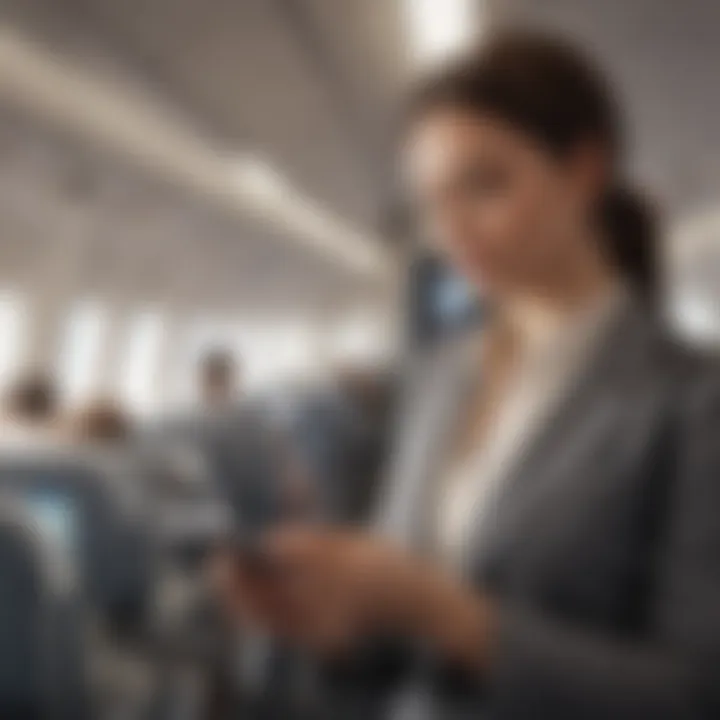 Woman booking a flight on a smartphone