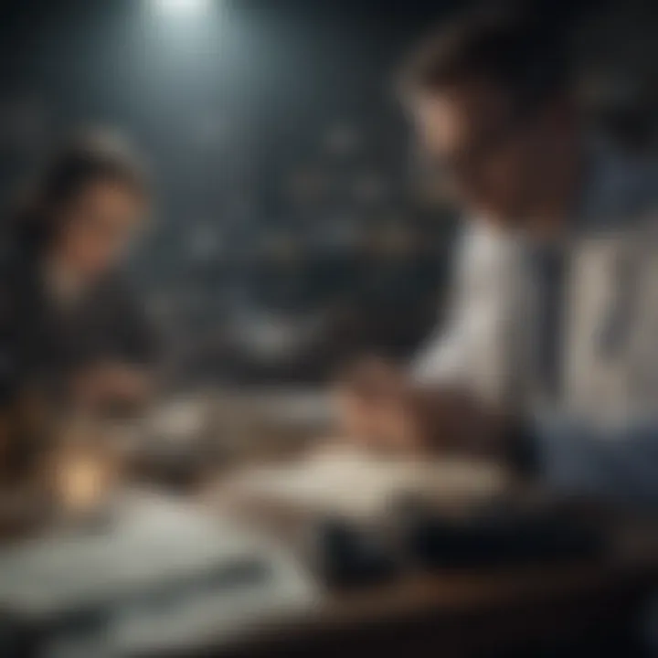 Forensic scientist collaborating with legal professionals on a case