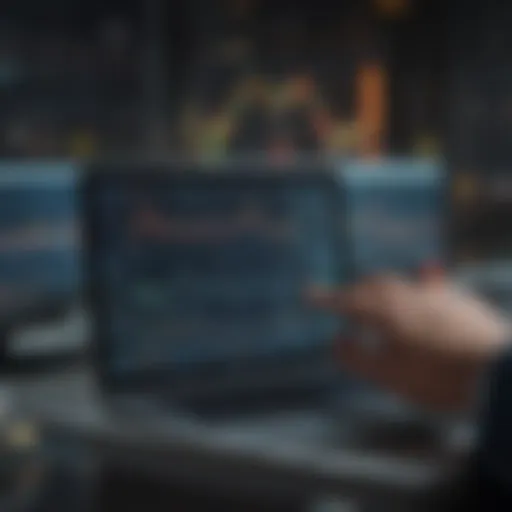 Analyzing stock market trends on a digital device
