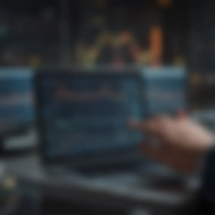 Analyzing stock market trends on a digital device