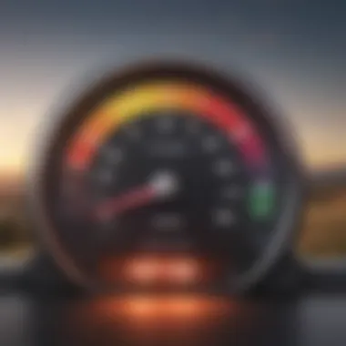 Elevated Credit Score Progress Credit score meter showing improvement