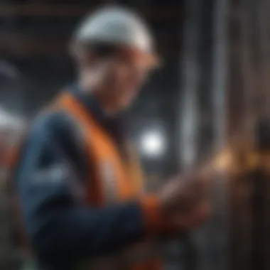 Implementing Safety Protocols Electrician implementing safety protocols in electrical work