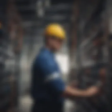 Inspecting Complex Electrical System Electrician inspecting complex electrical system