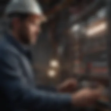 Troubleshooting Electrical Issue Electrician troubleshooting intricate electrical issue