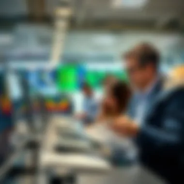 Investors exploring stock options