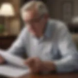 Elderly person reviewing financial documents