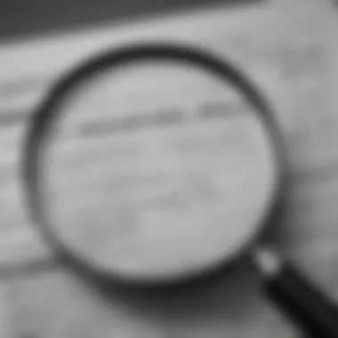 Illustration of a magnifying glass focusing on IRS refund details