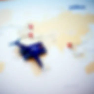 JetBlue Travel Destinations Travel destinations with JetBlue airlines highlighted on a world map