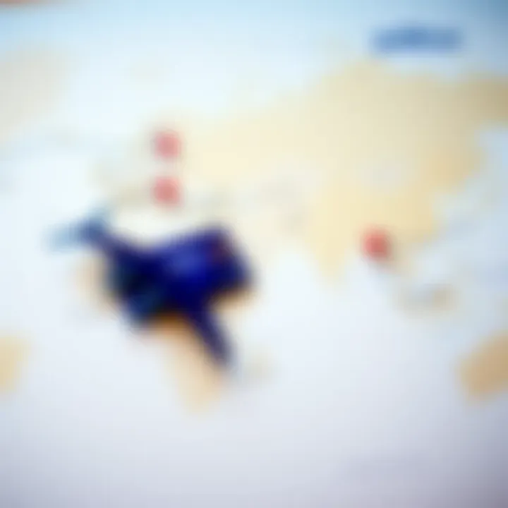 JetBlue Travel Destinations Travel destinations with JetBlue airlines highlighted on a world map