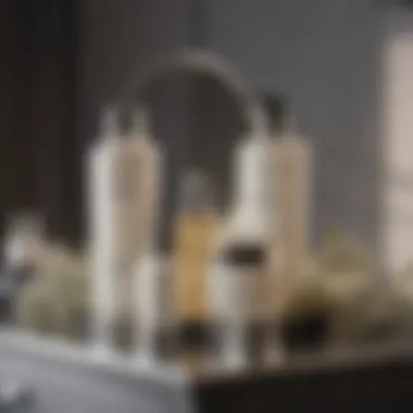 Artistic Display of Skincare Elegance Luxurious skincare products arranged artistically
