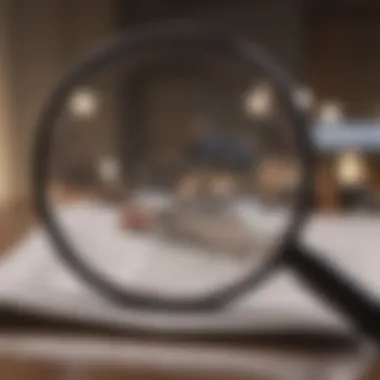 Magnifying glass analyzing closing costs