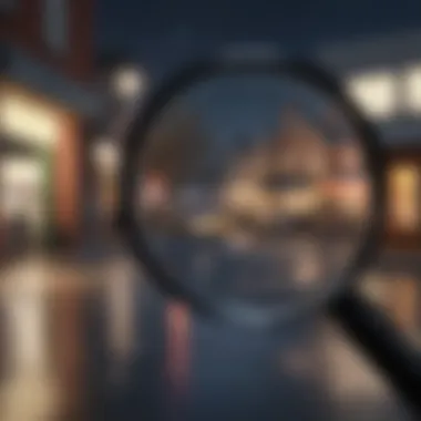 Market Insights Exploration Magnifying glass analyzing housing market data