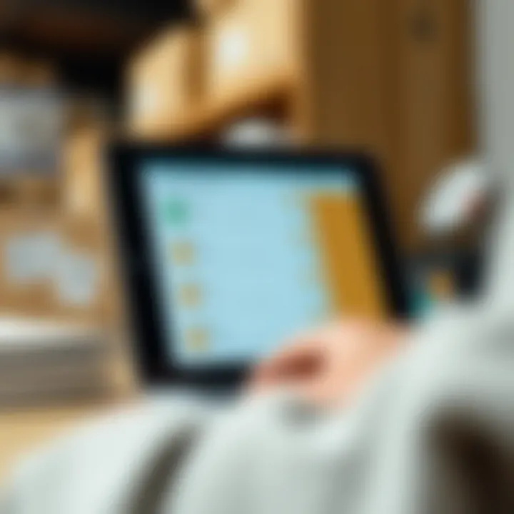 Package tracking interface on a digital device