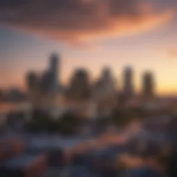 Elegant Maryland skyline at sunset