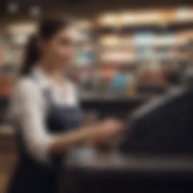 Chic Checkout Payment Stylish person using a credit card at a checkout counter