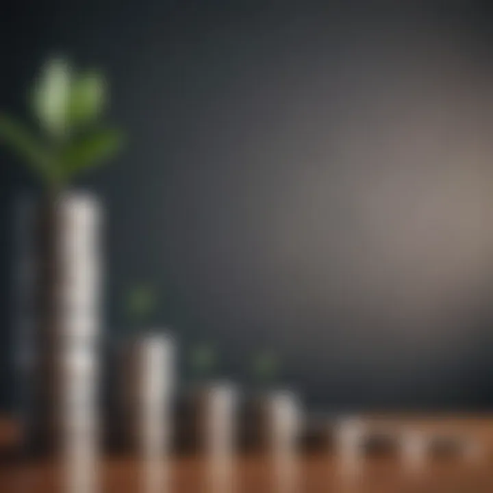 Illustration showing a savings account graph trending upwards sharply