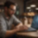 A small business owner analyzing shipping options on a laptop.