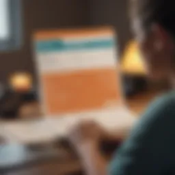 A person reviewing their credit report with concern