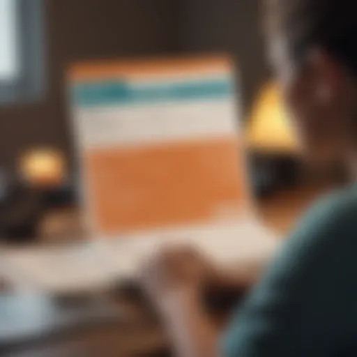 A person reviewing their credit report with concern