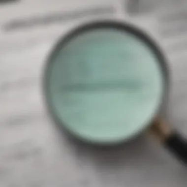 Identifying Inaccuracies in Credit Reports A close-up of a magnifying glass over a credit report focusing on inaccuracies
