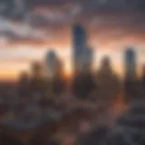 A panoramic view of Denver's financial district showcasing modern skyscrapers.