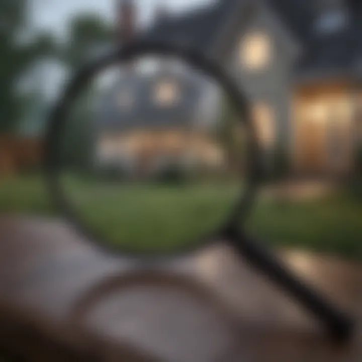 Magnifying glass focusing on a house model