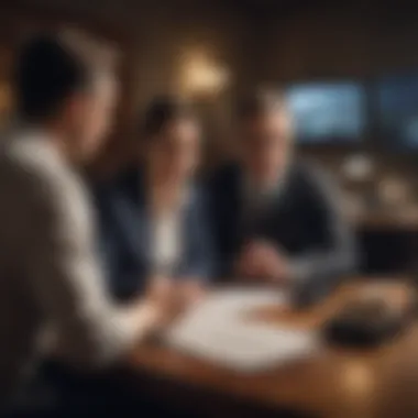 Expert Consultation on Investment Strategies Financial planner reviewing investment options with clients