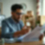 A thoughtful individual analyzing financial documents