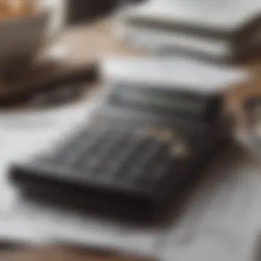 Calculator and tax forms on a table