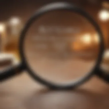 Due Diligence and Risk Management A magnifying glass symbolizing due diligence and risk management