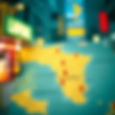 Currency Exchange Locations in Venezuela Map highlighting currency exchange locations in Venezuela