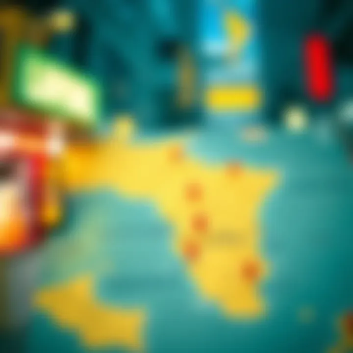 Currency Exchange Locations in Venezuela Map highlighting currency exchange locations in Venezuela