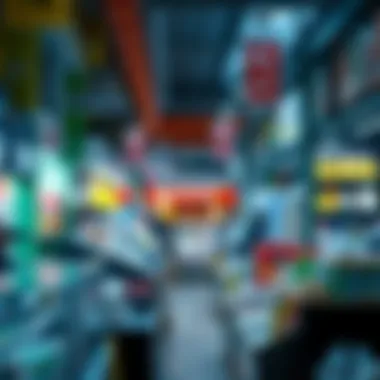 Diverse Product Offerings in Modern Markets Trendy marketplace showcasing diverse products