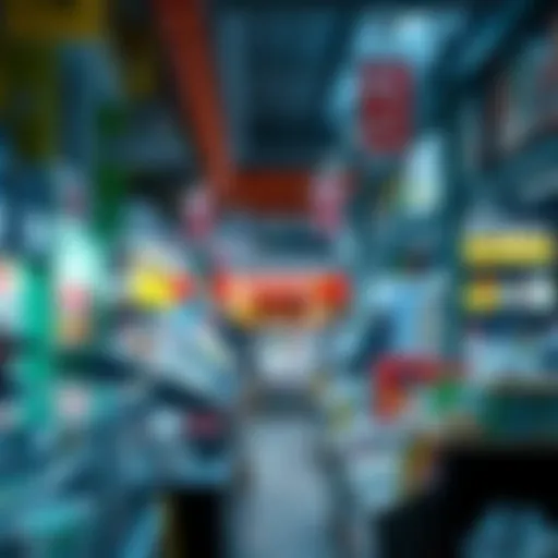 Diverse Product Offerings in Modern Markets Trendy marketplace showcasing diverse products