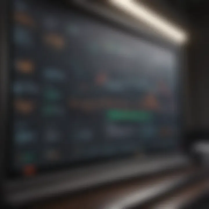 A modern digital dashboard showcasing analytics for financial prospecting tools.