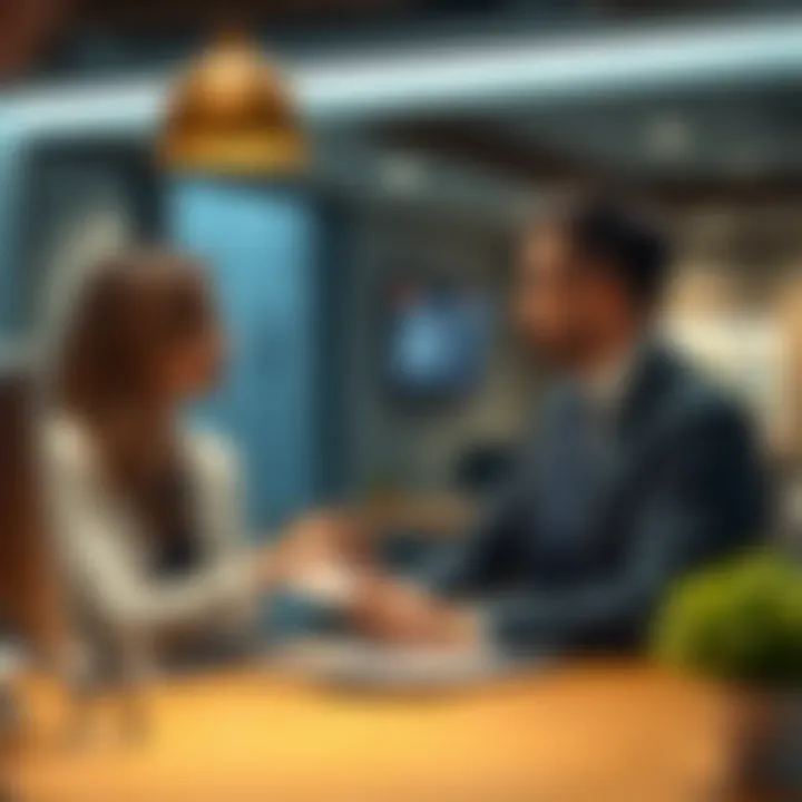 Guidance Through Financial Options Illustration showing a financial advisor guiding a client through loan options