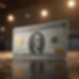 Secured credit card with cash back reward symbol