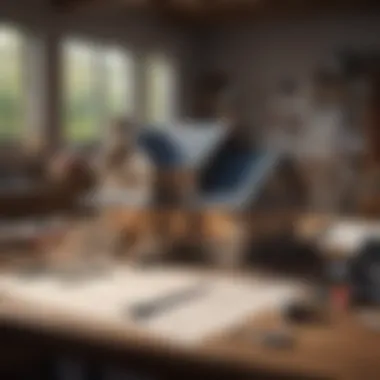 Blueprint and Tools for Home Construction Blueprint of a house laying on a desk with tools