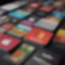 Visual representation of Apple gift cards in various denominations