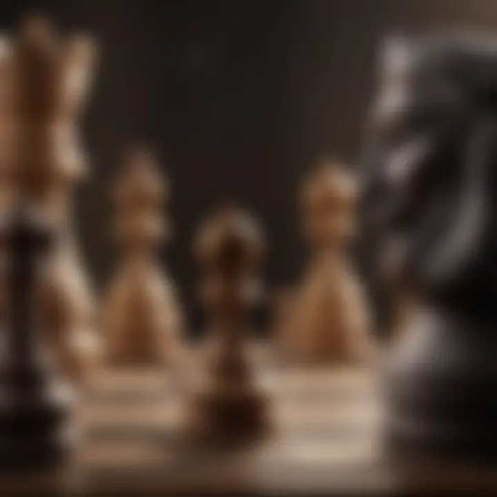 Financial decision-making concept with chess pieces