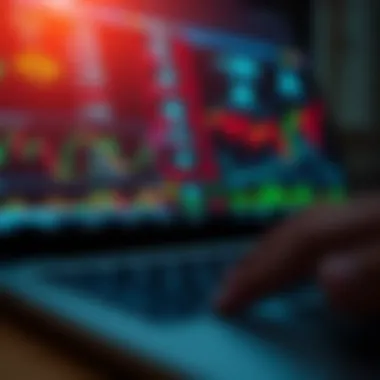 Close-up of financial data on a laptop screen