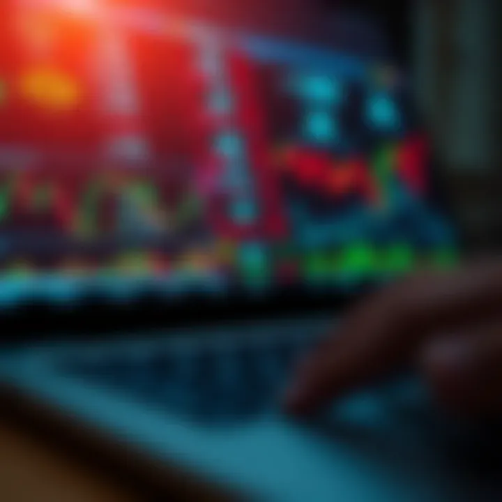 Close-up of financial data on a laptop screen