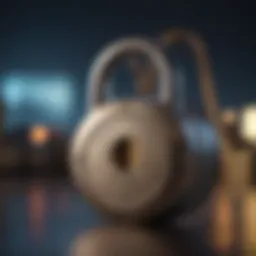 Secure digital padlock symbolizing cybersecurity for savings