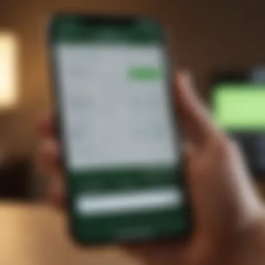 A close-up of a mobile banking app interface highlighting account features.