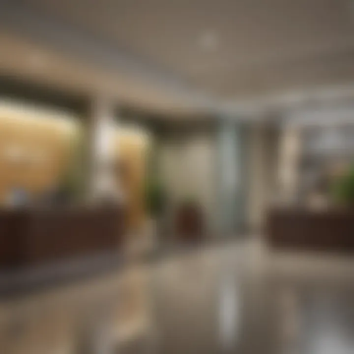 A serene bank environment showcasing a welcoming atmosphere for customers.