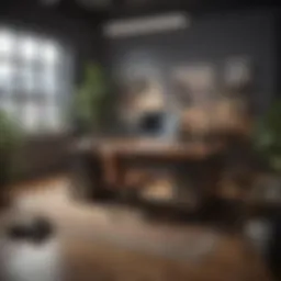 Elegant workspace with financial tools