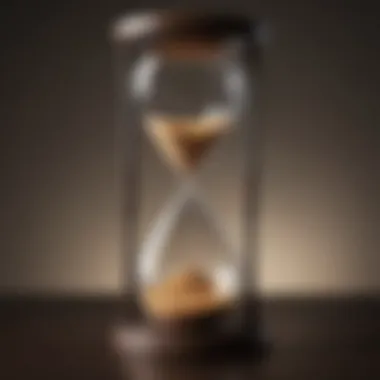 Hourglass of Refund Timeline Abstract representation of time passing with a hourglass