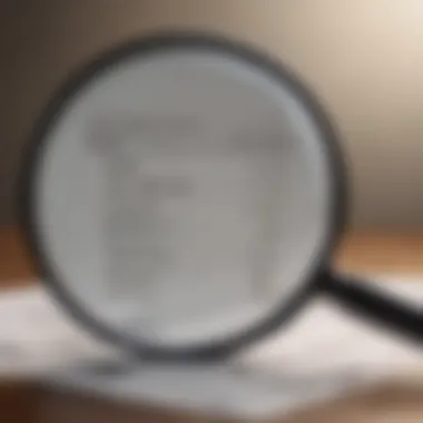 Illustration of a magnifying glass analyzing expenses