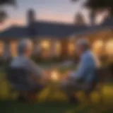 Senior Couple Enjoying Sunset in Retirement Community